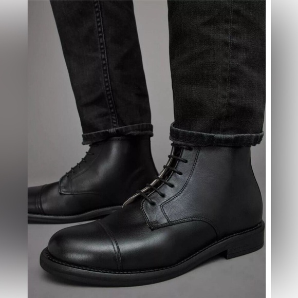 AllSaints Harland Men\'s 12 Chukka Boots Black Leather Cap Toe Lace-Up Boots main image 7